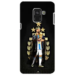 Чехлы для Samsung A8 Plus,  A730F (Leo чемпион) (AlphaPrint) (Месси Король)