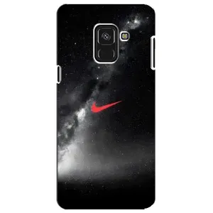 Чехол для Samsung A8 Plus,  A730F - с принтом Найк (AlphaPrint) (Найк красный)
