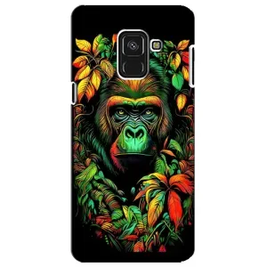 Чехол с Обезьянами Samsung A8 Plus,  A730F - (AlphaPrint) (Обезьяна в тропиках)