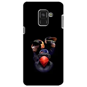 Чехол с Обезьянами Samsung A8 Plus,  A730F - (AlphaPrint) (Три обезьяны)