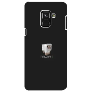 Чехол Майнкрафт на Samsung A8 Plus,  A730F (AlphaPrint) Minecraft (Овечка Майнкрафт)