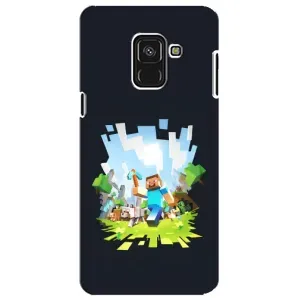 Чехол Майнкрафт на Samsung A8 Plus,  A730F (AlphaPrint) Minecraft (персонажи Minecraft)