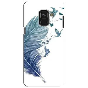 Чехол с картинкой (Стильные) для Самсунг А8 Плюс 2018, А730Ф - (AlphaPrint) (Перышко)