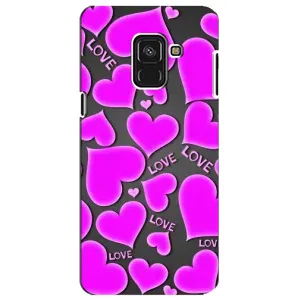 Чехлы для любимой на Самсунг А8 Плюс 2018, А730Ф (VPrint) (Pink hearts)
