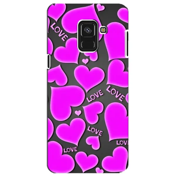 Чохол з принтом «Pink hearts» для Samsung Galaxy A8 Plus 2018 (A730F)