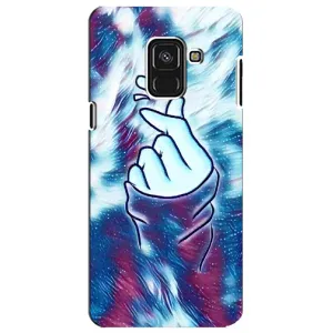Чехол с принтом для Samsung A8 Plus,  A730F (AlphaPrint - Знак сердечка) (Радужное сердце)