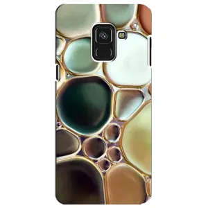 Мраморный чехол на Samsung A8 Plus,  A730F (VPrint) (Радужный Мрамор)