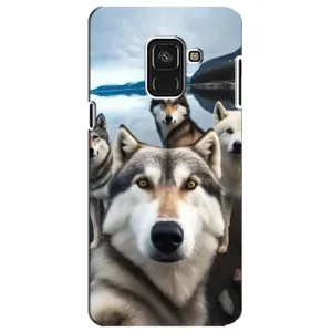 Чехол с Хаски для Samsung A8 Plus, A8 Plus 2018, A730F - (AlphaPrint) (Селфи ХАски)