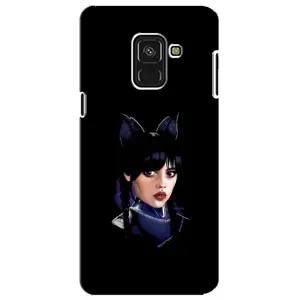 Чехлы Венсдей на Samsung A8 Plus,  A730F Уэнсдей (AlphaPrint) (серьезная Уэнздей)