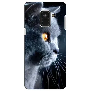 Чехлы с Котиками для Samsung A8 Plus,  A730F (VPrint) (Серый Кот)