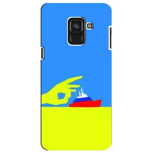 Чехол с принтом (Русский корабль...) для Самсунг А8 Плюс 2018, А730Ф (AlphaPrint) (Щелбан кораблю)
