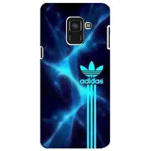 Чехлы Адидас для Samsung A8 Plus,  A730F (AlphaPrint) (Синий Адидас)
