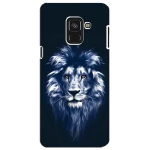 Чехол со Львом для Samsung A8 Plus,  A730F (VPrint) (Синий Лев)