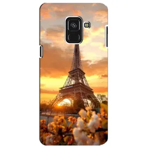 Чехол Эйфелева Башня для Samsung A8 Plus,  A730F - (AlphaPrint) (Солнечная башня)