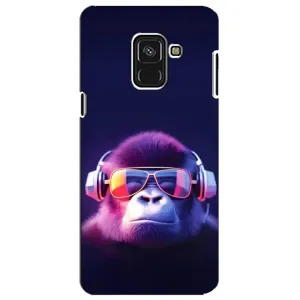 Чехол с Обезьянами Samsung A8 Plus,  A730F - (AlphaPrint) (Стильная обезьяна)