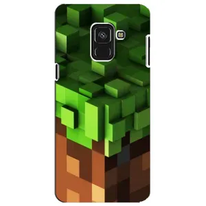 Чехол Майнкрафт на Samsung A8 Plus,  A730F (AlphaPrint) Minecraft (текстура Майнкрафт)
