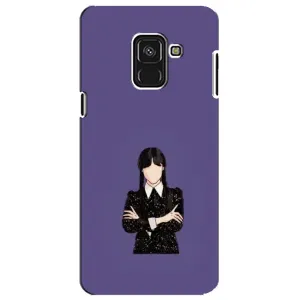 Чехлы Венсдей на Samsung A8 Plus,  A730F Уэнсдей (AlphaPrint) (Уэнздей в черном)