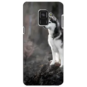 Чехол с Хаски для Samsung A8 Plus, A8 Plus 2018, A730F - (AlphaPrint) (Верный пес)