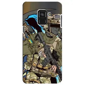 Чехлы с картинкой ЗСУ для Samsung A8 Plus,  A730F (AlphaPrint) (Воин ВСУ)