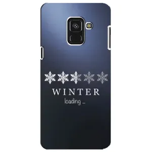 Зимні Чохли для Самсунґ А8 Плюс 2018, А730Ф - прозорий фон (Winter loading)