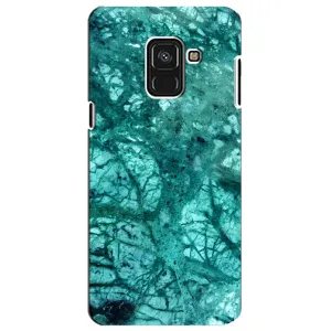 Мраморный чехол на Samsung A8 Plus,  A730F (VPrint) (Зеленый мрамор)