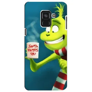 Рождественские Чехлы для Samsung A8 Plus,  A730F (VPrint) (Зеленый Гринч)