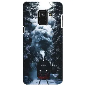 Новорічні, Святкові Чохли для Samsung A8 Plus, A730F - 2024 год (Зимовий потяг)