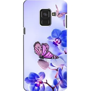 Чохли з квітами для Samsung A8, A8 2018, A530F (VPrint) (Метелик на квітах)