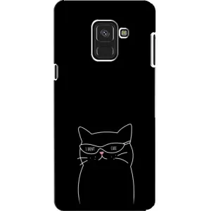 Чехол с рисунком кот на Samsung A8, A8 2018, A530F (Равнодушный кот)