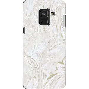 Мраморний чехол на Samsung A8, A8 2018, A530F (VPrint) (Білий мрамор)