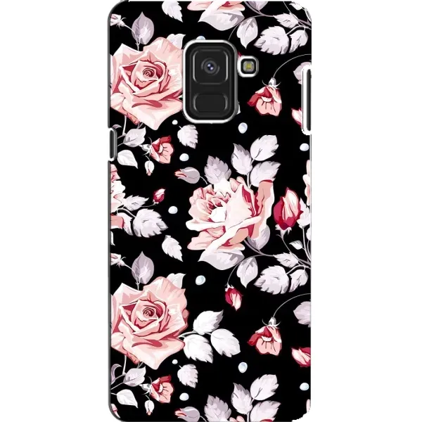 Чехол с принтом «Цветочки на черном» для Samsung Galaxy A8 2018 (A530F)
