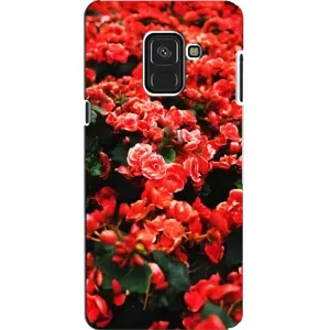 Чохли з квітами для Samsung A8, A8 2018, A530F (VPrint) (Квіти червоні)