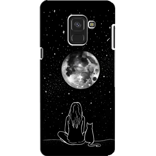 Чехол с принтом «Девушка с котом» для Samsung Galaxy A8 2018 (A530F)