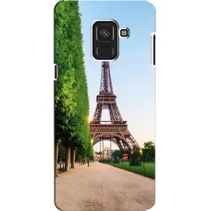 Чехол Эйфелева Башня для Samsung A8, A8 2018, A530F - (AlphaPrint) (Дорога в Париж)