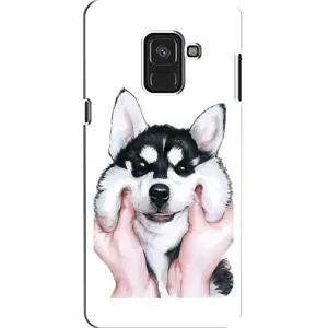 Чехлы с собаками для Samsung A8, A8 2018, A530F (VPrint) (Довольный Хаски)