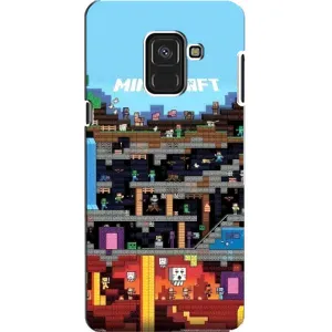 Чохол Майнкрафт на Samsung A8, A8 2018, A530F (AlphaPrint) Minecraft (фон Minecraft)