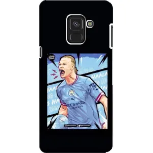 Чехлы с футболистом Ерлинг Холанд для Samsung A8, A8 2018, A530F (AlphaPrint) (гол Эрлинг Холланд)