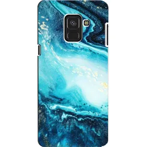 Мраморний чехол на Samsung A8, A8 2018, A530F (VPrint) (Блакитний мрамор)