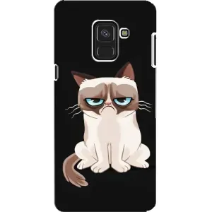Чехол с принтом для Samsung A8, A8 2018, A530F (AlphaPrint) Модные коты (Грустный кот)