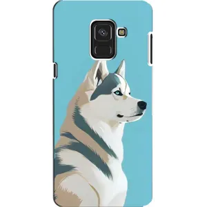 Чехол с Хаски для Samsung A8, A8 2018, A530F - (AlphaPrint) (Хаски арт)
