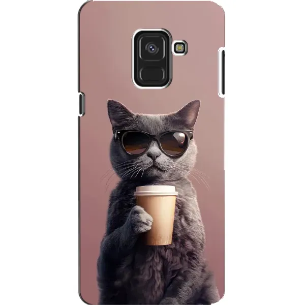 Чехол с принтом «Кот с кофе» для Samsung Galaxy A8 2018 (A530F)