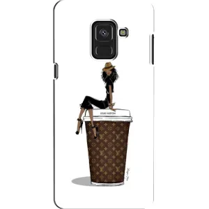 Чехлы Луи Витон для Samsung A8, A8 2018, A530F (AlphaPrint - LOUIS VUITTON) (кофе LOUIS VUITTON)