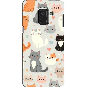Чехол с рисунком кот на Samsung A8, A8 2018, A530F (Коллаж котов)