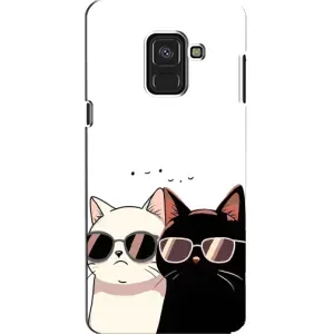 Чехол с рисунком кот на Samsung A8, A8 2018, A530F (Коты в очках)