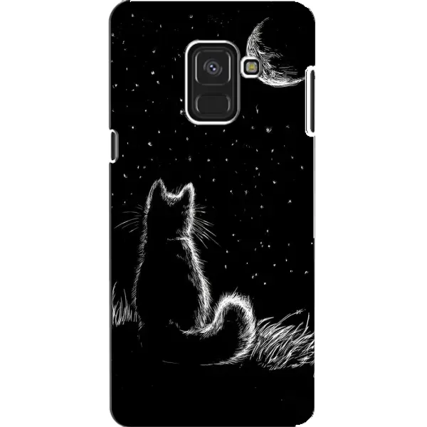 Чохол з принтом «Котик і місяць» для Samsung Galaxy A8 2018 (A530F)