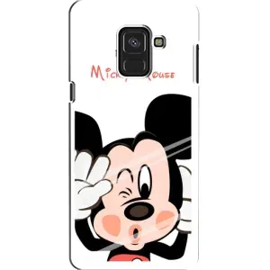Эксклюзивный чехол для Samsung A8, A8 2018, A530F (AlphaPrint - Мультяшные) (Маус Микки)