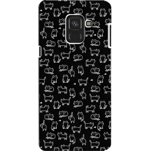 Чехол с принтом для Samsung A8, A8 2018, A530F (AlphaPrint) Модные коты (Меленькие котики)