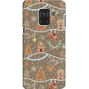 Новогодние, Праздничные Чехлы для Samsung A8, A8 2018, A530F - 2024 год (Новогодние пряники)