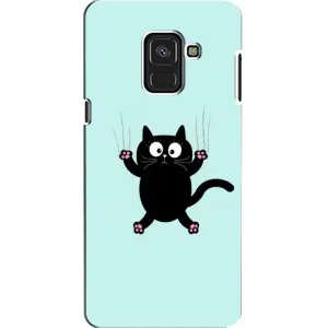Чехол с принтом для Samsung A8, A8 2018, A530F (AlphaPrint) Модные коты (Падающий кот)
