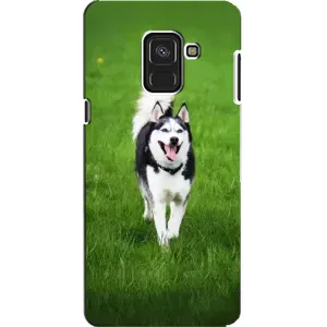 Чехол с Хаски для Samsung A8, A8 2018, A530F - (AlphaPrint) (Радостный Хаски)